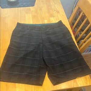 Burnside Black Flat Front Shorts Modern Design